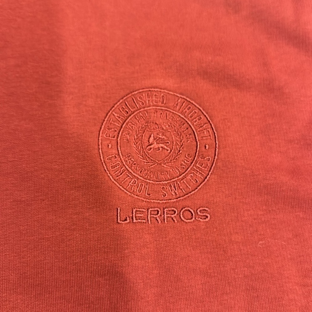 Lerros brick maroon zip up sweater with front pockets & emblem by front top XL - Picture 5 of 10
